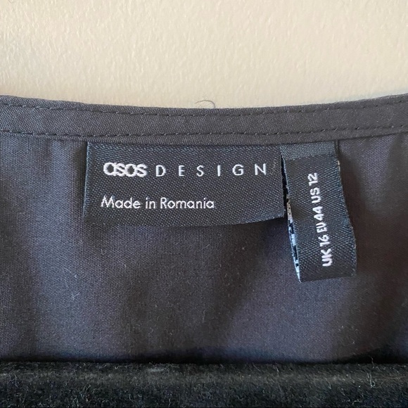 Asos Design Cotton Poplin Button Detail Mini Smock Dress with Tie Sleeves - Picture 10 of 10